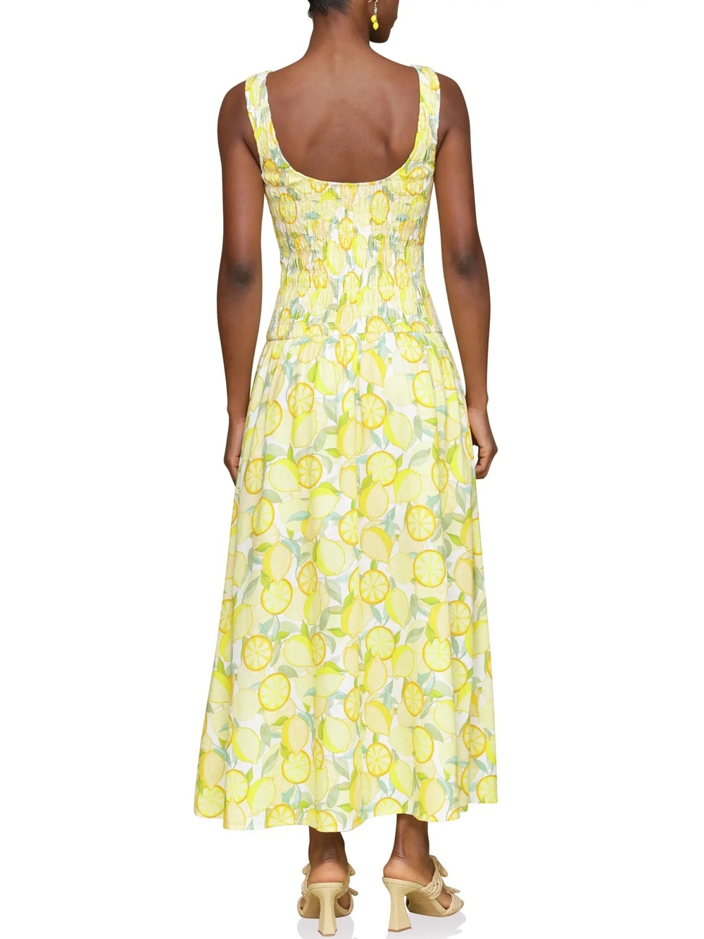 Avec Les Filles Limoncello Smocked Midi Dress - Picture 3 of 7